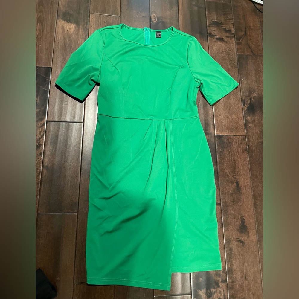 SHEIN Vibrant Green Asymmetrical Dress